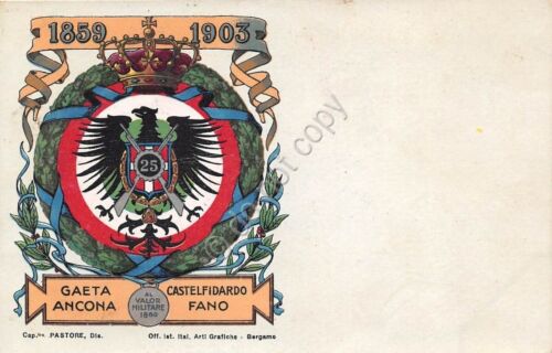 Cartolina Reggimentale 25° Reggimento Fanteria Brigata Bergamo - 1859 1903