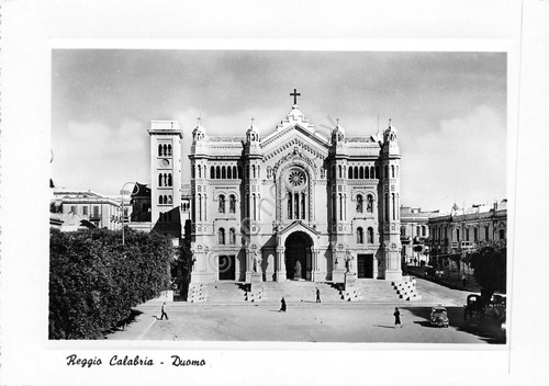 Cartolina Reggio Calabria Duomo 1951