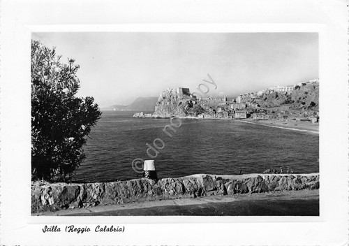 Cartolina Reggio Calabria Scilla panorama 1951