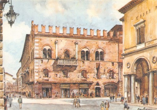 Cartolina Reggio Emilia Hotel Posta illustrata
