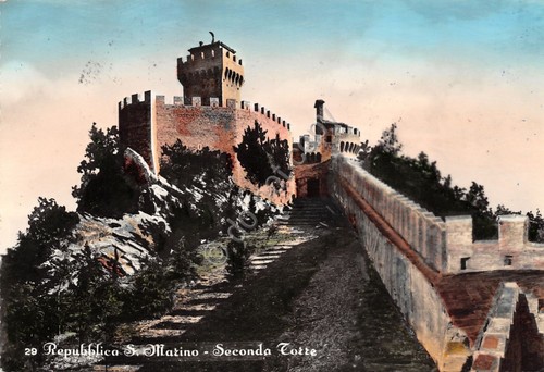 Cartolina Repubblica di San Marino Seconda Torre 1957
