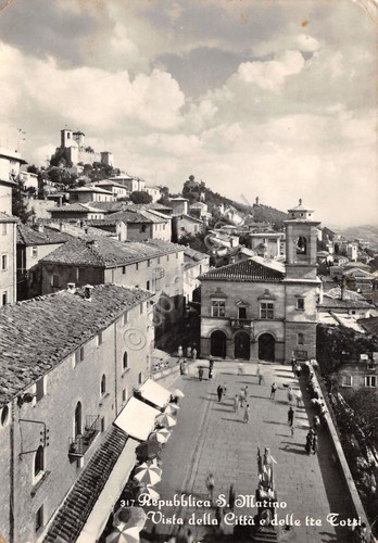 Cartolina Repubblica San Marino vista città dall'alto e tre Torri …