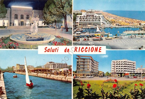 Cartolina Riccione vedute 1971 (Rimini)