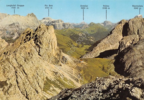 Cartolina Rifugio Alpe di Tires vista da Cima di Terrarossa …