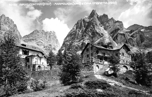 Cartolina Rifugio Contrin Marmolada Cima Ombretta Ghedina (Trento)