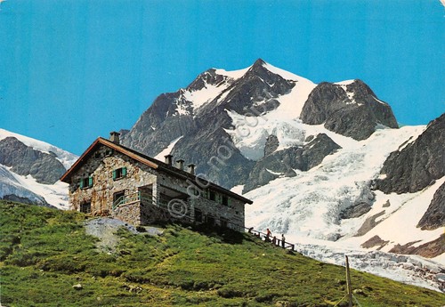 Cartolina Rifugio Elisabetta Val Veny Ghiacciaio Lese Blanche Aiguille Trelate