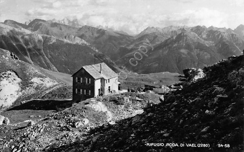 Cartolina Rifugio Roda di Vael Foto Ghedina (Trento)