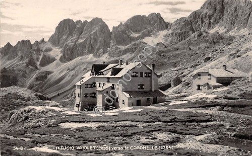 Cartolina Rifugio Vajolet verso Cornelle (Trento)