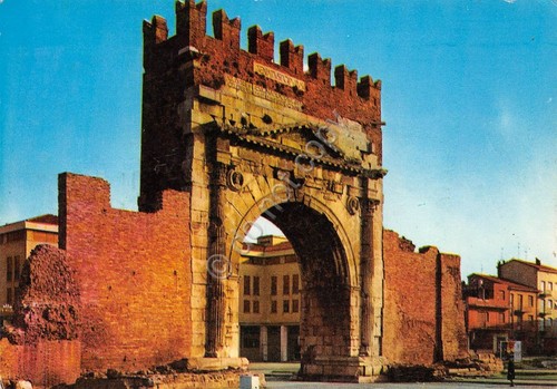 Cartolina Rimini Arco di Augusto 1968