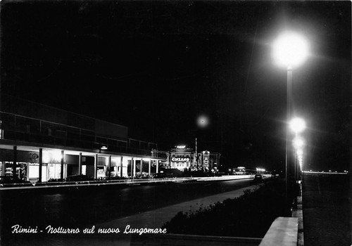 Cartolina Rimini Lungomare nuovo Notturno