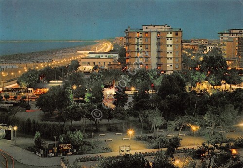 Cartolina Rimini Notturno panorama