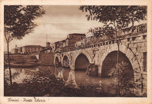 Cartolina Rimini Ponte Tiberio 1939