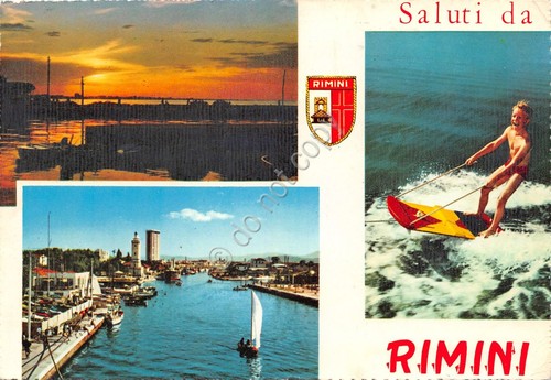 Cartolina Rimini Vedute 1967 timbro targhetta PT