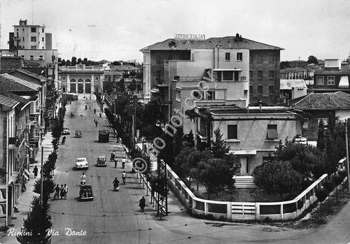 Cartolina Rimini Via Dante 1961