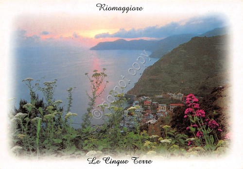 Cartolina Rio Maggiore panorama sullo sfondo Punta Mesco