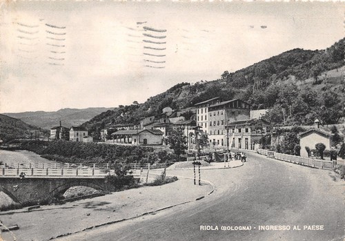 Cartolina Riola Ingresso al paese 1954