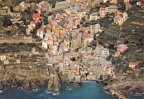 Cartolina Riomaggiore panorama aereo