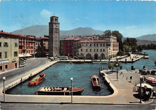 Cartolina Riva del Garda Il Porto Motoscafo Riva 1951 (Genova)