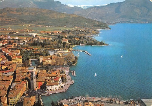 Cartolina Riva del Garda Panorama dall'alto paese lago 1962