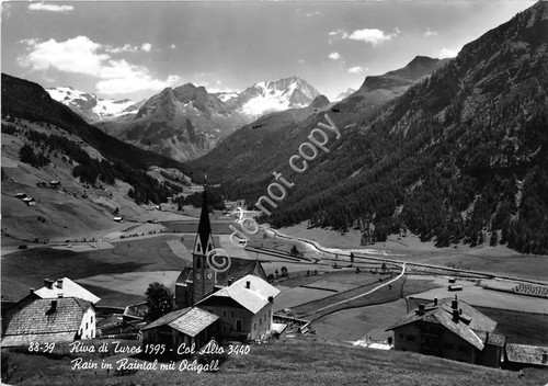 Cartolina Riva di Tures Col Alto panorama 1968