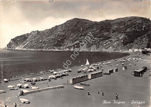 Cartolina Riva Trigoso Spiaggia 1957