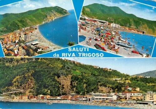 Cartolina Riva Trigoso vedute 1970 (Genova)