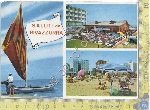 Cartolina Rivazzurra vedute varie 1968 (Rimini)