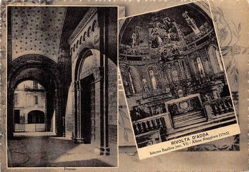 Cartolina Rivolta d'Adda Basilica Interno Altare Maggiore