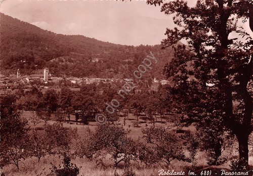 Cartolina Robilante Panorama anni '40 segni