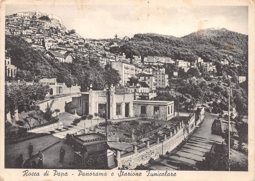 Cartolina Rocca di Papa Panorama e Stazione Funicolare 1940