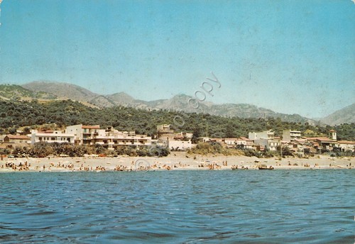 Cartolina Roccalumera Panorama e spiaggia 1982