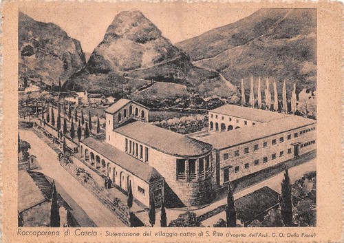 Cartolina Roccaporena di Cascia Villaggio Santa Rita Arch. Della Piana