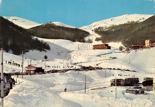 Cartolina Roccaraso Pian Aremogna campi si sci 1971