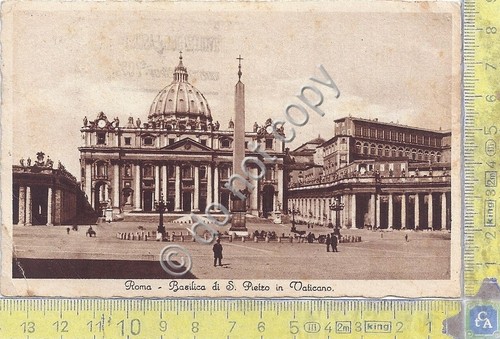 Cartolina Roma - San Pietro - animata Timbro Mostra Rivoluzione …