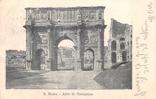 Cartolina Roma Arco di Costantino 1900 circa