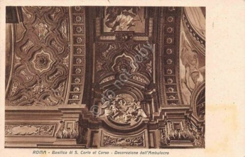 Cartolina Roma Basilica S.Carlo al Corso Timbro targhetta Mostra Rivoluzione …