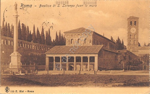 Cartolina Roma Basilica S. Lorenzo fuori le mura 1908