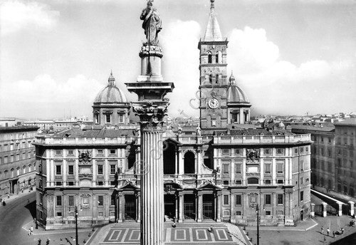 Cartolina Roma Basilica Santa Maria Maggiore vista dall'alto 1967