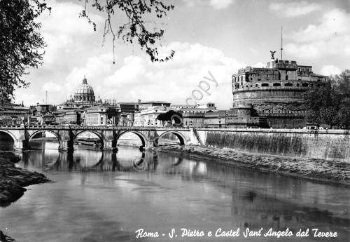 Cartolina Roma Castel S. Angelo timbro targhetta Fiera della casa …