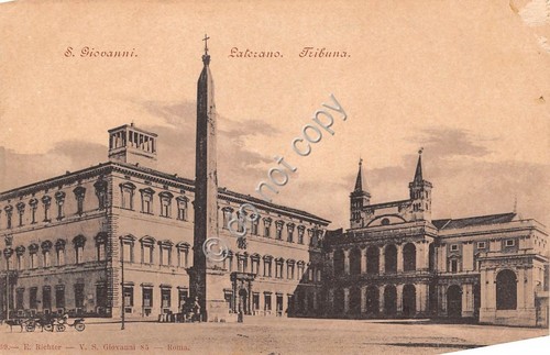 Cartolina Roma Chiesa San Giovanni Laterano Tribuna carrozza