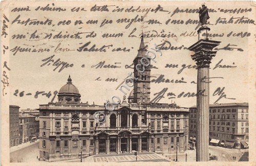 Cartolina Roma Chiesa Santa Maria Maggiore 1949