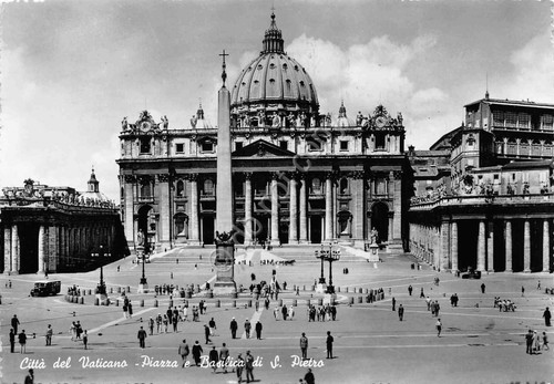 Cartolina Roma Città del Vaticano Basilica S. Pietro Timbro Panettone …