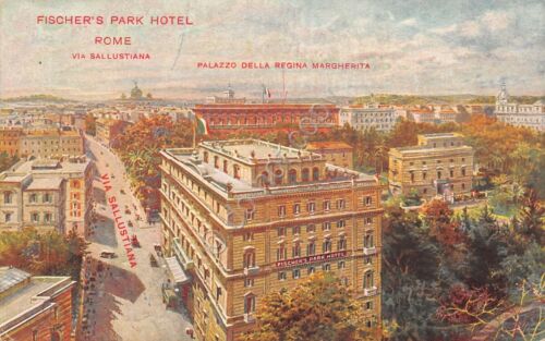 Cartolina Roma Ficher's Park Hotel Via Sallustiana illustrata