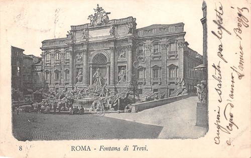 Cartolina Roma Fontana di Trevi n. 8 1903