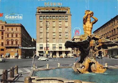 Cartolina Roma Fontana Tritone a Piazza Barberini 1961 Bernini Motta …