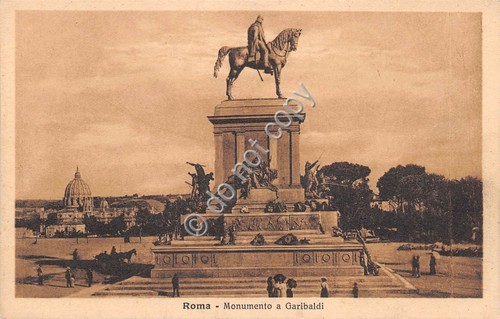 Cartolina Roma Monumento a Garibaldi animata Alterocca