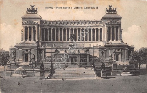 Cartolina Roma Monumento a Vittorio Emanuele II animata 1926