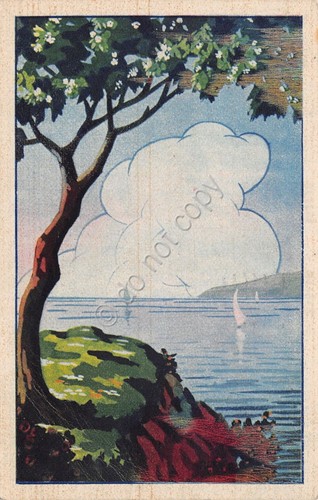 Cartolina Roma Ostiense illustrata 1945