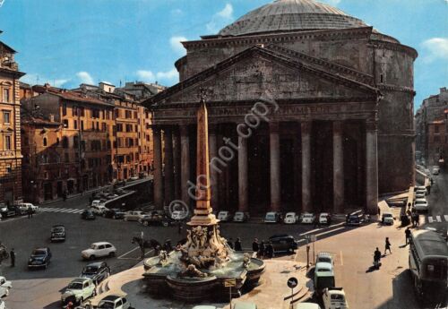 Cartolina Roma Pantheon Auto d''epoca Fiat 500 1976