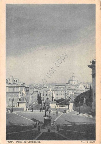 Cartolina Roma Piazza del Campidoglio animata Foto Dezzutti anni '40